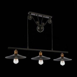 SLE120503-03 Светильник подвесной Черный/Черный E27 3*60W ESPERAZZA-foto8