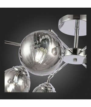 SLE102202-08 Люстра потолочная Хром/Дымчатый E14 8*40W FASIA-foto12