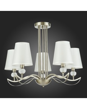 SLE111203-05 Люстра подвесная Никель, прозрачный/Белый E14 5*40W BERGAMO-foto8