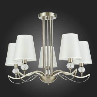 SLE111203-05 Люстра подвесная Никель, прозрачный/Белый E14 5*40W BERGAMO-foto8