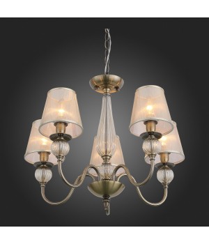 SL185.303.05 Люстра подвесная, потолочная Бронза, Прозрачный/Бежевый, Бронза E14 5*40W GRAZIA-foto4