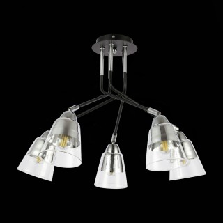 SLE102902-05 Люстра потолочная Черный, Хром/Прозрачный E27 5*40W LIRINO-foto5