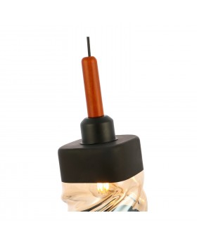 SLE114403-01 Светильник подвесной Черный, Темное дерево/Черный, Прозрачный, Янтарный E27 1*60W ABIRITTO-foto3