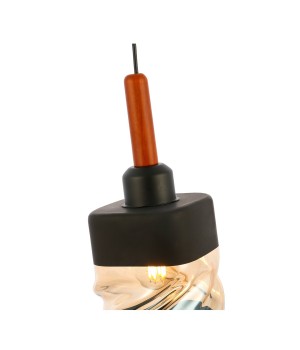 SLE114403-01 Светильник подвесной Черный, Темное дерево/Черный, Прозрачный, Янтарный E27 1*60W ABIRITTO-foto3