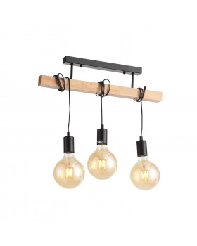 SL1142.403.03 Люстра потолочная Черный, Светлое дерево E27 3*60W BAGETTI-foto2