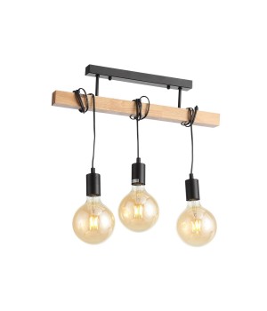 SL1142.403.03 Люстра потолочная Черный, Светлое дерево E27 3*60W BAGETTI-foto2
