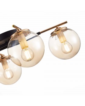 SLE106902-04 Люстра потолочная Черный/Янтарный E14 4*40W LITERNO-foto4