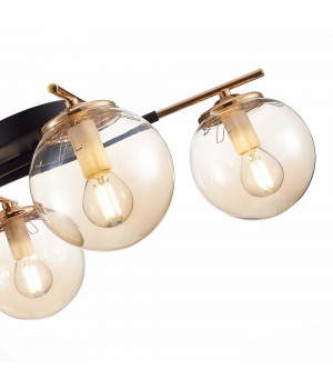 SLE106902-04 Люстра потолочная Черный/Янтарный E14 4*40W LITERNO-foto4