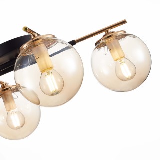 SLE106902-04 Люстра потолочная Черный/Янтарный E14 4*40W LITERNO-foto4