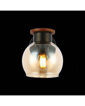 SLE108101-01 Светильник настенный Черный, Темное дерево/Прозрачный, Янтарный E27 1*60W RASCO-foto6