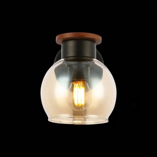 SLE108101-01 Светильник настенный Черный, Темное дерево/Прозрачный, Янтарный E27 1*60W RASCO-foto6