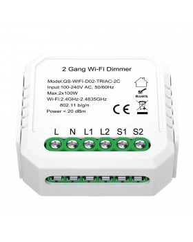 ST9000.500.02CDIM WIFI диммируемое реле 2 канала Белый - -*Max 2x100W - Ra IP20 L46xW46xH18 230V AROUND-foto2