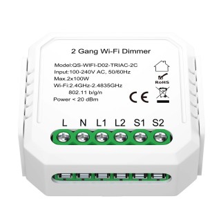 ST9000.500.02CDIM WIFI диммируемое реле 2 канала Белый - -*Max 2x100W - Ra  IP20 L46xW46xH18 230V AROUND-foto2