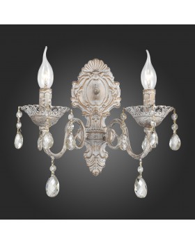 SL139.501.02 Бра Слоновая кость, Золото/Прозрачный E14 2*40W SPLENDI-foto3