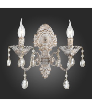 SL139.501.02 Бра Слоновая кость, Золото/Прозрачный E14 2*40W SPLENDI-foto3