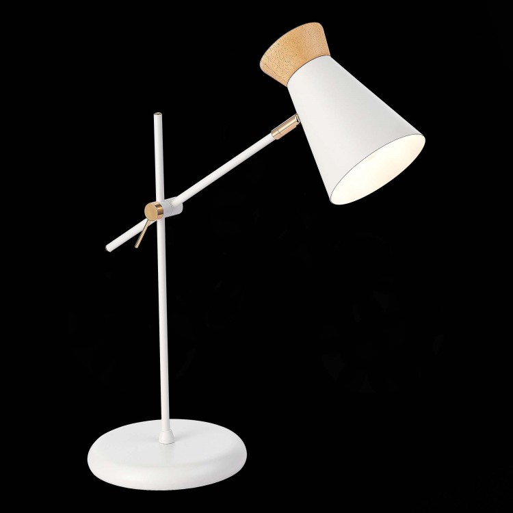 SLE1252-504-01 Настольная лампа Белый, Золотистый/Белый, Дерево E27 1*60W ALFEO