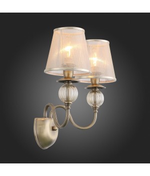 SL185.301.02 Бра Бронза, Прозрачный/Бежевый, Бронза E14 2*40W GRAZIA-foto6