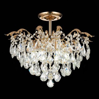 SLE160202-06 Светильник потолочный Французское золото/Прозрачный E27 6*60W KRISTO-foto13