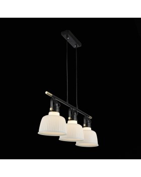 SL714.043.03 Люстра подвесная Черный с золотом/Белый E27 3*60W ALETANTE-foto2