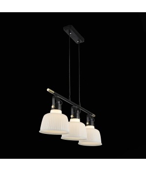 SL714.043.03 Люстра подвесная Черный с золотом/Белый E27 3*60W ALETANTE-foto2