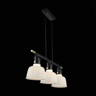 SL714.043.03 Люстра подвесная Черный с золотом/Белый E27 3*60W ALETANTE-foto2