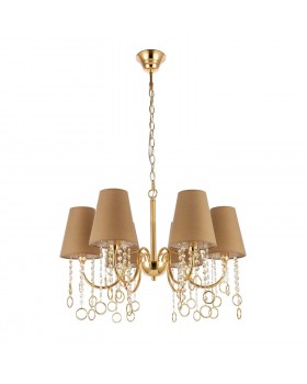 SL1138.203.06 Люстра подвесная Французское золото/Бежевый, Прозрачный E14 6*40W MEDDO-foto2