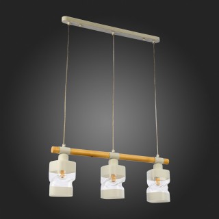 SLE114503-03 Светильник подвесной Белый, Светлое дерево/Белый, Прозрачный E27 3*60W ABIRITTO-foto8