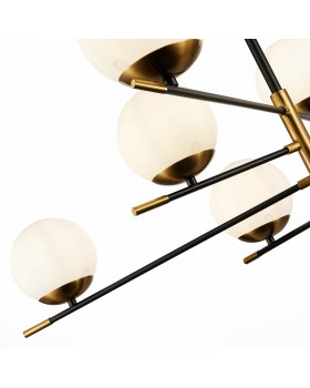 SL1203.422.08 Люстра потолочная ST-Luce Черный, Латунь/Белый E27 8*60W LIMANO-foto3