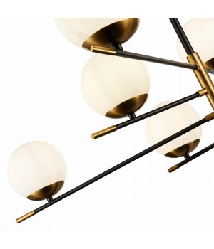 SL1203.422.08 Люстра потолочная ST-Luce Черный, Латунь/Белый E27 8*60W LIMANO-foto3