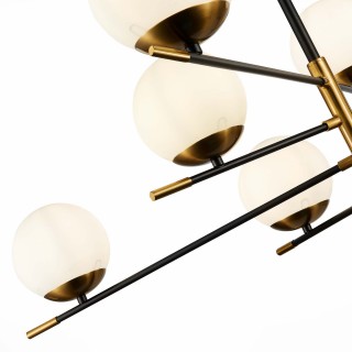 SL1203.422.08 Люстра потолочная ST-Luce Черный, Латунь/Белый E27 8*60W LIMANO-foto3