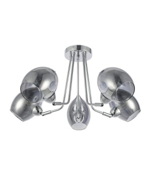 SLE102402-05 Люстра потолочная Хром/Дымчатый E14 5*40W RINNO-foto2