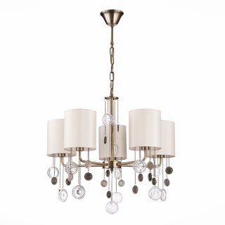 SLE107933-05 Люстра подвесная Бронза/Бежевый E14 5*40W SEVILLA-foto2