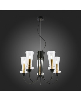 SLE112403-05 Люстра подвесная Черный/Прозрачный E14 5*40W RAMMO-foto7