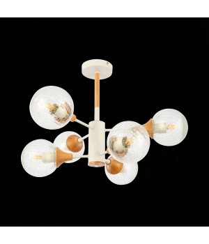 SLE109502-06 Люстра потолочная Белый, Светлое дерево/Прозрачный E27 6*60W LIONE-foto5