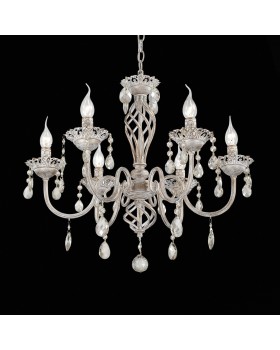 SL139.503.06 Люстра подвесная Слоновая кость, Золото/Прозрачный E14 6*40W SPLENDI-foto3