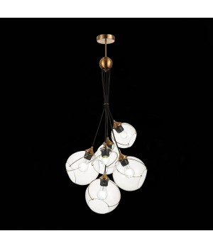 SLE103103-06 Светильник подвесной Золотистый/Прозрачный E27 6*60W SATTURO-foto9