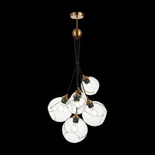 SLE103103-06 Светильник подвесной Золотистый/Прозрачный E27 6*60W SATTURO-foto9