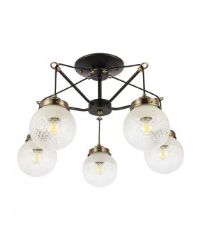 SLE110302-05 Светильник подвесной Черный, Бронза/Прозрачный, Белый E27 5*60W STRICCE-foto2