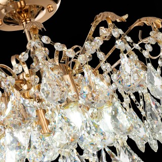 SLE160202-06 Светильник потолочный Французское золото/Прозрачный E27 6*60W KRISTO-foto10