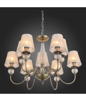 SL185.303.09 Люстра подвесная, потолочная Бронза, Прозрачный/Бежевый, Бронза E14 9*40W GRAZIA-foto4