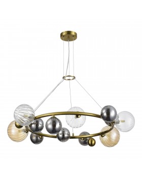 SL1515.303.12 Светильник подвесной ST-Luce Латунь/Янтарный,Дымчатый,Прозрачный G9 12*5W 4000K SPHERE-foto2