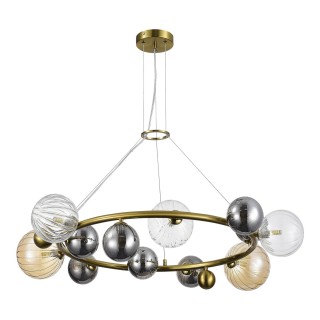 SL1515.303.12 Светильник подвесной ST-Luce Латунь/Янтарный,Дымчатый,Прозрачный G9 12*5W 4000K SPHERE-foto2