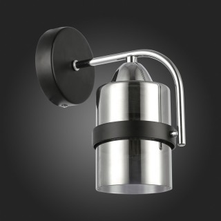 SLE102001-01 Бра Черный, Хром/Дымчатый E27 1*40W FIUMO-foto6