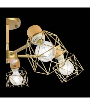 SLE110402-05 Люстра потолочная Золотистый, Светлое дерево/Золотистый E27 5*40W STELITTO-foto8