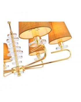 SL1139.203.06 Люстра подвесная Французское золото/Бежевый E14 6*40W ESCALLA-foto3