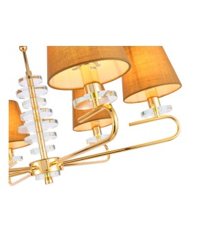 SL1139.203.06 Люстра подвесная Французское золото/Бежевый E14 6*40W ESCALLA-foto3