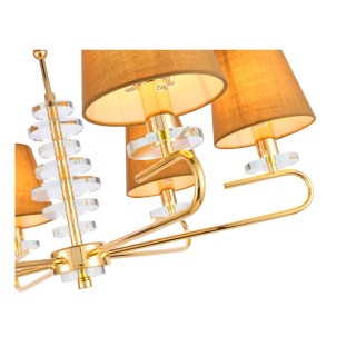 SL1139.203.06 Люстра подвесная Французское золото/Бежевый E14 6*40W ESCALLA-foto3