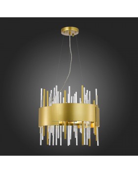 SL1633.203.08 Люстра подвесная ST-Luce Матовое золото/Матовое золото,Прозрачный E14 8*40W OLVERA-foto6