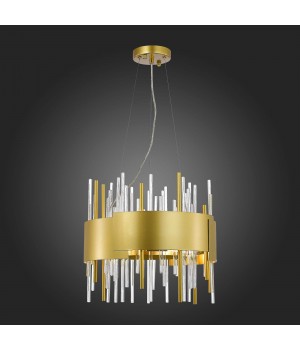 SL1633.203.08 Люстра подвесная ST-Luce Матовое золото/Матовое золото,Прозрачный E14 8*40W OLVERA-foto6