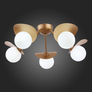 SLE220502-05 Люстра потолочная Золотистый/Белый G9 5*5W BOLZANO-foto5